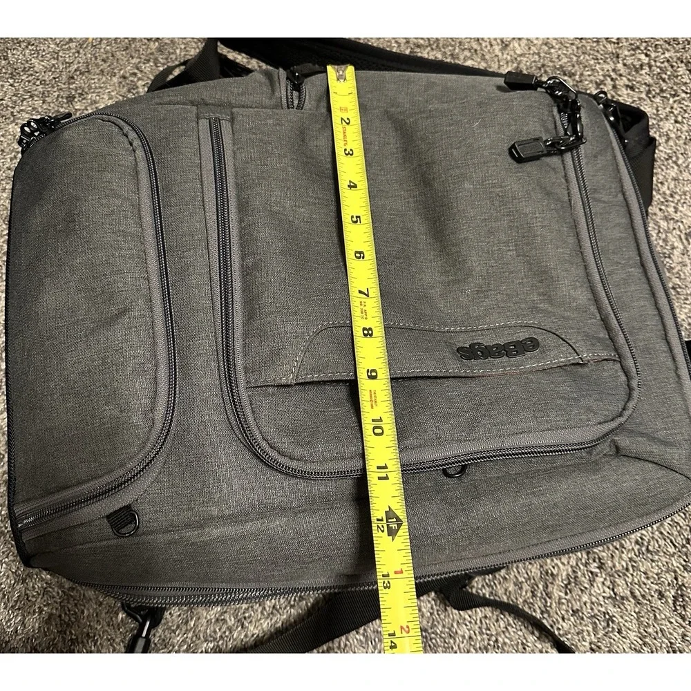 EBags Gray Laptop Backpack Soft Case Travel Business Bag Orange Lining